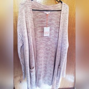 Knox Rose Women's Light Pink Open Cardigan